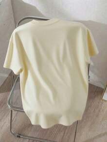 Camiseta Blanca con Estampado de Las Vegas para Mujer, Moda Primavera/VeranoEstampados de cerezas, naipes, dados y estrellas, combinados con un llamativo diseño del número 777 - Albaricoque - Ver 6