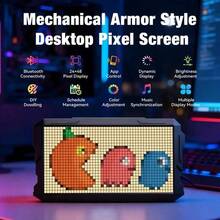 RGBIC Mecha Style Pixel Night Light, Smart Gaming LED Panel, Wireless App Control, DIY Graffiti And Programmable Animation Patterns & Text, Vibrant Atmosphere Light, Gaming Room Bedroom Decor, Perfect Surprise Gift For Gamers, Teens And Friends - Black - View 6