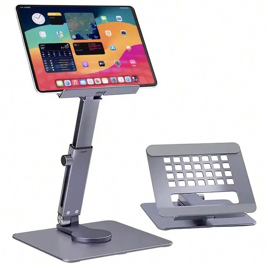 Aluminum Tablet Stand Desk Riser 360° Rotation Multi-Angle Height Adjustable Foldable Holder Dock For IPad Pro Air Xia Omi Table - View 1