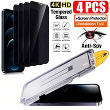 CASECOPS 4入裝 17/17 Pro/17 Pro Max/17 Air/15 Pro Max/15 Pro/15 Plus/15/14 Pro Max/14 Pro/14 Plus/14/13 Pro Max/13 Pro/13/12 Pro Max/12 Pro/12/11 Pro Max/11 Pro/11 隱私螢幕保護貼，附自動對位套件，9H 鋼化玻璃，防刮、防指紋、相容手機殼，動態島全螢幕覆蓋 - 4Pcs - 查看 17