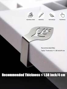 4pcs/8pcs/16pcs Stainless Steel Tablecloth Clips, Leaf Hollow Design, Anti-Slip Anti-Sagging Table Edge Clips, Windproof Metal Tablecloth Fixers For Restaurant, Camping, Home, Outdoor Picnic, Suitable For 2-3CM Thick Tables, Applicable For Christmas, Home, Wedding, Party, Indoor/Outdoor Camping, Picnic And More - Multicolor - View 7