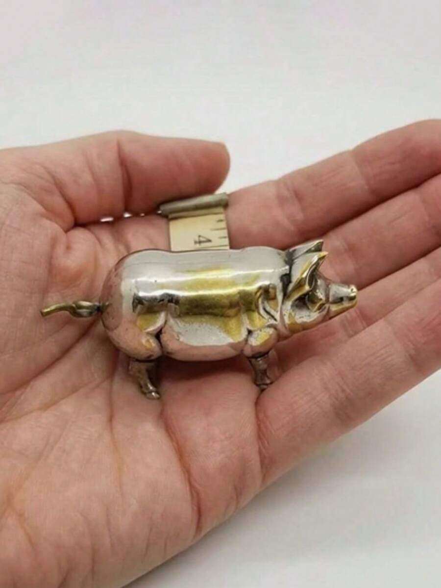 1 pieza Cinta métrica de estilo vintage con diseño de mini cerdo, cinta métrica suave de metal vintage con diseño de cerdo, adecuada para costura y manualidades, herramienta de cinta métrica de costura con diseño de cerdo lindo, regalo único para acolchadores, artesanos y coleccionistas
