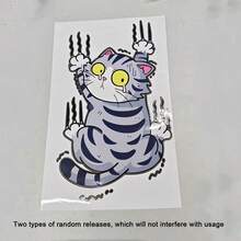 3 件卡通搞笑猫抓痕汽车贴纸，通用汽车外部贴花，个性化搞笑宠物猫汽车贴纸，白猫抓痕车身贴花，摩托车装饰贴纸 - 多色-PERFORMACNE - 查看 10