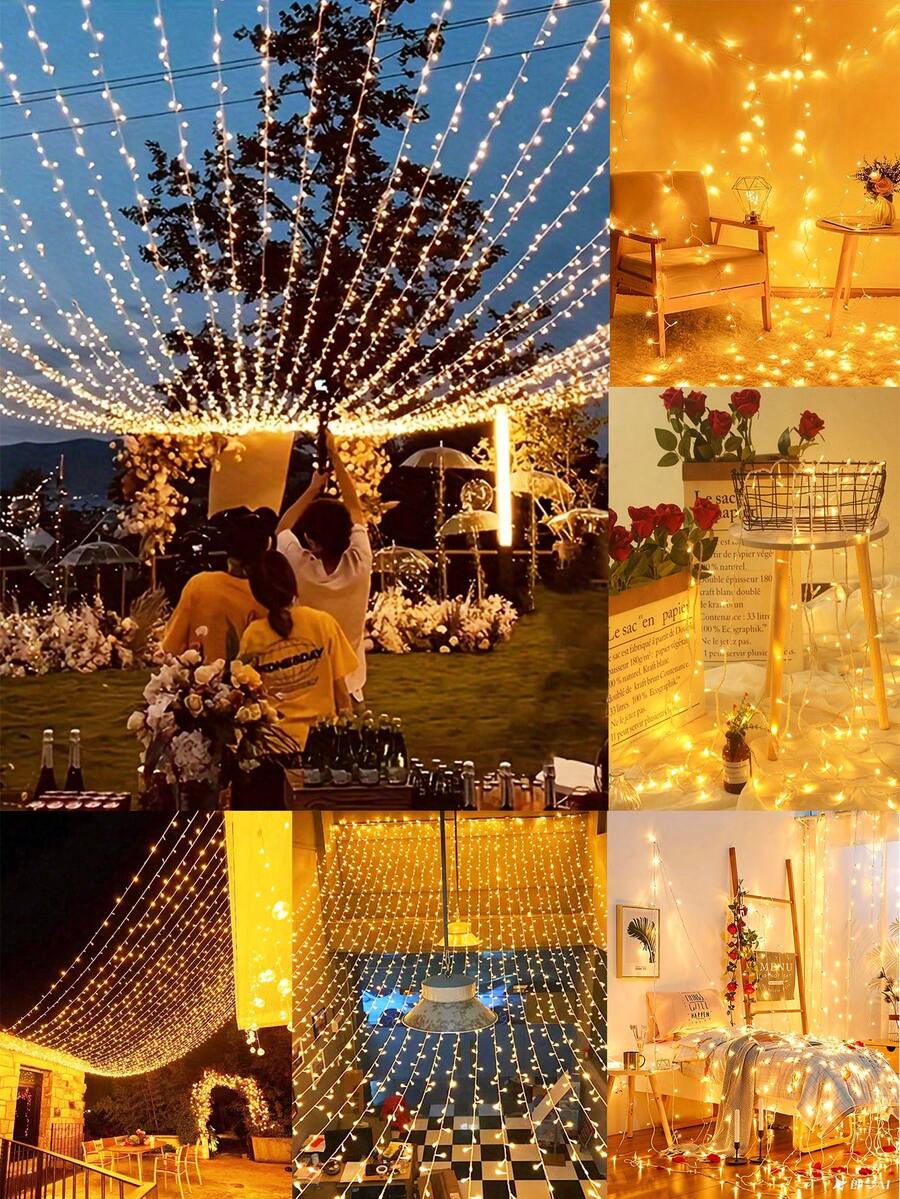 1pc 20m-3m Home Decorative LED Fairy Light String,Room Decor LED Lights, Weddings/Birthday Party Decor Light,Outdoor Yard Decor Lights String - 均碼 - 查看 1