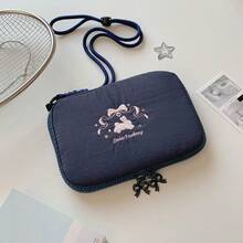 1pc Ballet Rabbit Storage Bag, Cute Wallet Design, Can Be Used As Portable Makeup Bag Or Tissue/Sanitary Pad Storage Bag, Suitable For Home, Travel, Vacation Or School Use - Multicolor - View 7