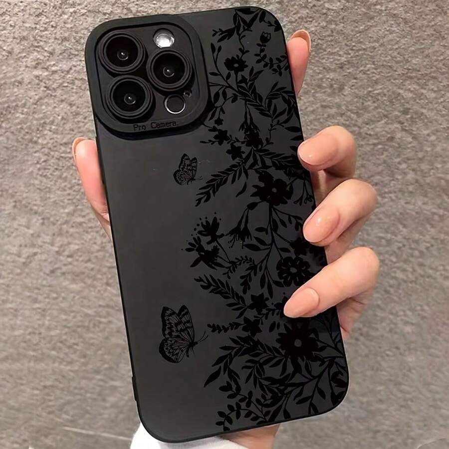 Funda para teléfono - Funda negra de iris con media flor, compatible con fundas para teléfonos de la serie Galaxy. - Multicolor - Ver 1