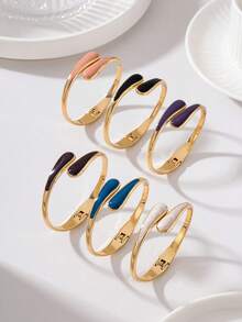 1pc Fashion Elegant Classic Colorful Dopamine Water Drop Tear-Shaped Bracelet & Ring Set, Women's Jewelry Set Suitable For Party, Banquet, Travel, Wedding, Vacation, Daily Wear, Jewelry Gift - Bracelet - View 1