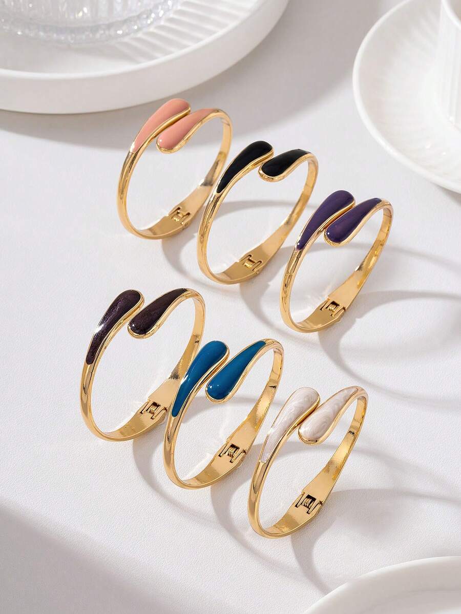1pc Fashion Elegant Classic Colorful Dopamine Water Drop Tear-Shaped Bracelet & Ring Set, Women's Jewelry Set Suitable For Party, Banquet, Travel, Wedding, Vacation, Daily Wear, Jewelry Gift - Bracelet - View 1