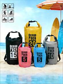 1件戶外旅行防水桶包 5L/10L/15L/20L 漂流溪流游泳防水背包 - 浮水防水乾袋,戶外漂流防水包 防水背包 | 500D PVC,沙灘包 防水手機殼 度假必需品 - 彩色 - 查看 3