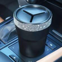 Rhinestone Car Coin Holder, Luxury Design, Practical Coin Storage, Place In Car, Dual-Purpose, Create Elegant Car Interior - Car Diamond-encrusted Coin Box - View 8