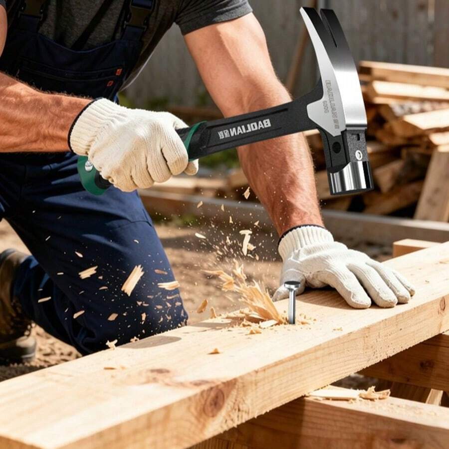 Heavy-Duty One-Piece Handle Claw Hammer, Multi-Function Carpentry Hammer, Nail Puller/Remover, Magnetic Nail Holding Hand Hammer, Manual Tool - Claw Hammer - View 1
