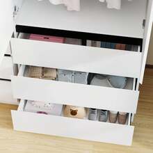 Wardrobe Closet Wooden Bedroom - Black - View 6