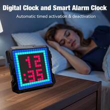 RGBIC Mecha Style Pixel Night Light, Smart Gaming LED Panel, Wireless App Control, DIY Graffiti And Programmable Animation Patterns & Text, Vibrant Atmosphere Light, Gaming Room Bedroom Decor, Perfect Surprise Gift For Gamers, Teens And Friends - Black - View 11