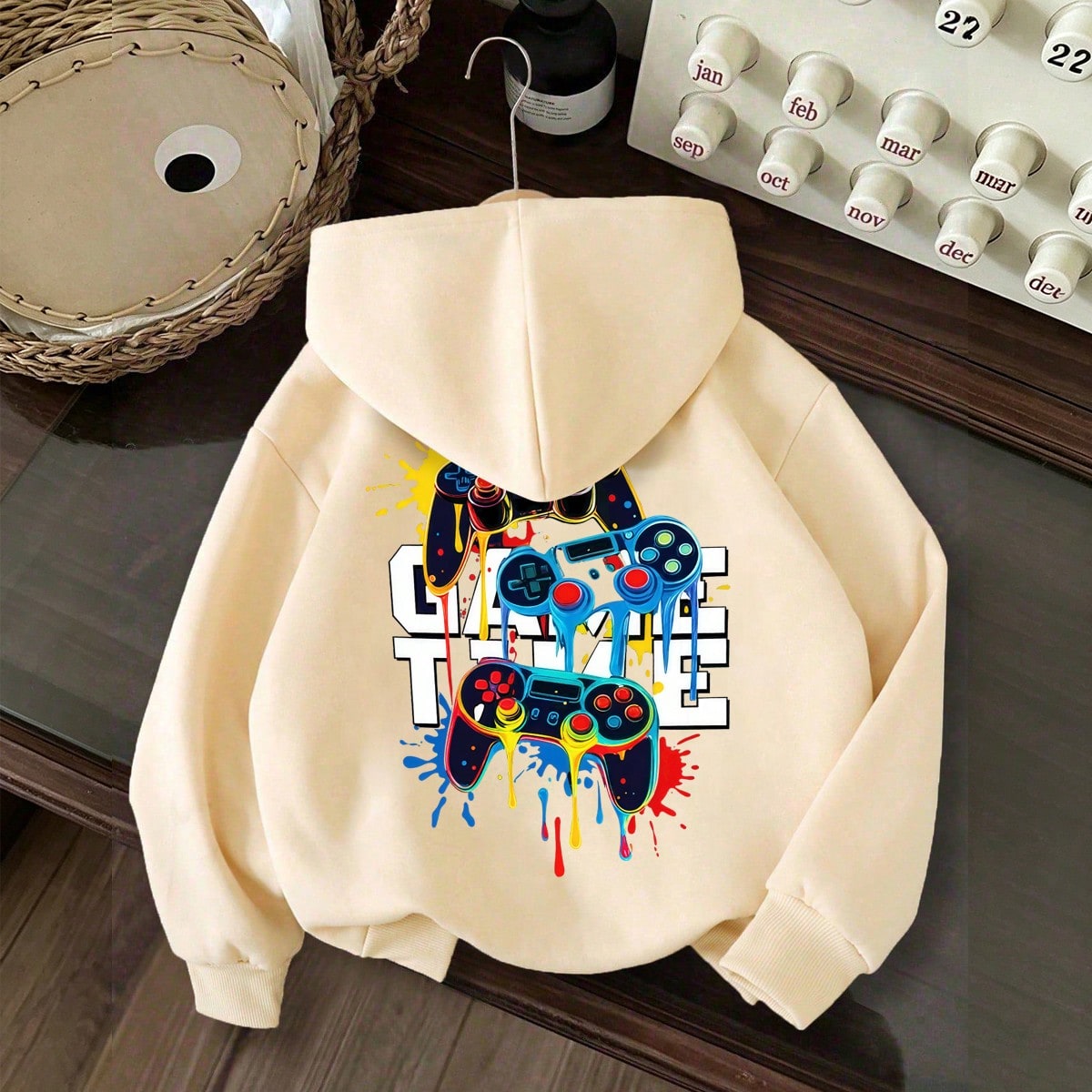 Tween Boy Game Console Pattern Warm Sweatshirt