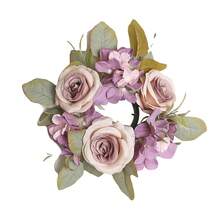 1pc/2pcs Wedding Candle Holder Garland Artificial Rose Candle Ring Wedding Table Decor Silk Candle Home Centerpiece Party Decoration Gift Birthday Graduation - View 15