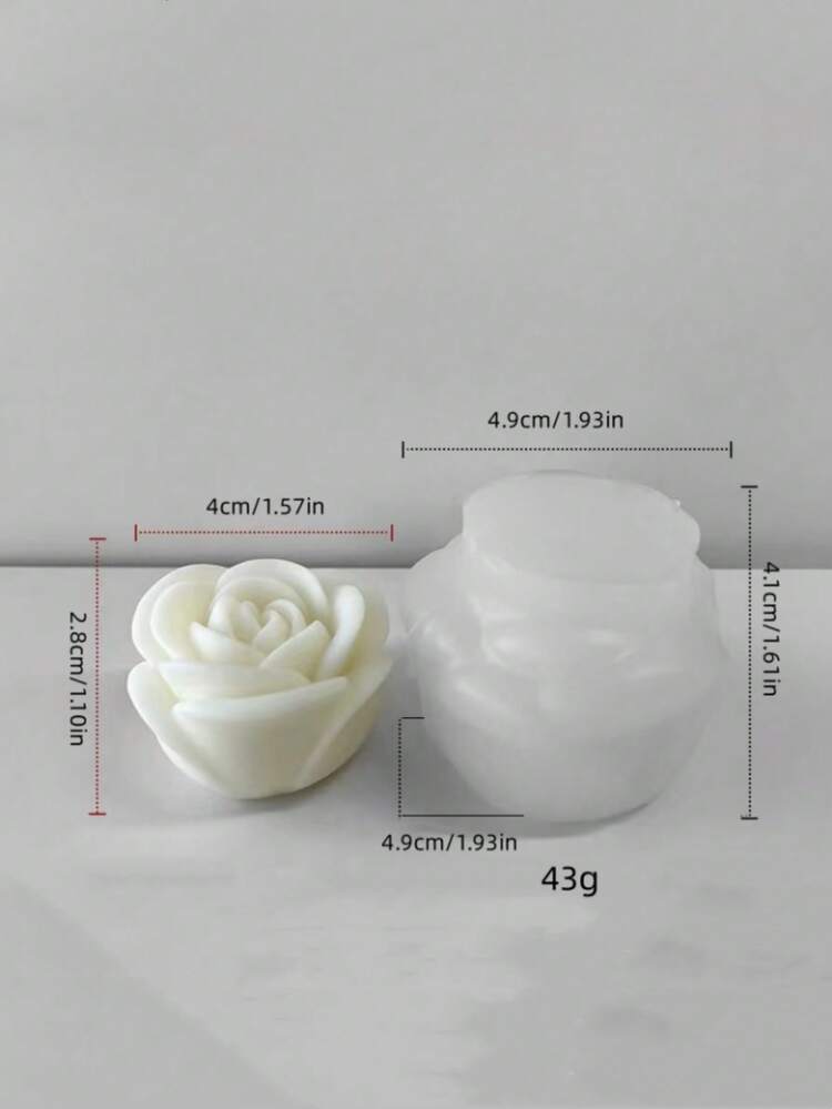 Rose Flower Model Aromatherapy Candle Silicone Mold, Suitable For DIY Aromatherapy Candles, Diffuser Stones, Resin Casting Molds, Reusable, Heat-Resistant, Easy Demolding, Suitable As Holiday Gift Atmosphere Decoration Or Home Decor Silicone Mold - A-White - View 2