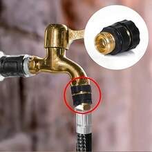 3/4" American GHT Faucet Quick Connector, 6-Thread Aluminum Alloy Water Pipe Adapter, American Faucet To Garden Hose Quick Adapter For Car Washing And Watering - A - View 1