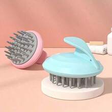 1pc Soft Silicone Scalp Massager, Dry & Wet Use Shampoo Brush, Deep Cleansing Exfoliating, Handheld Hair Washing Brush, Unisex Shower Essential - Multicolor - View 5