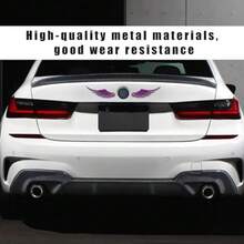 2PCS Angel Wings Car Stickers, 3D Alloy Metal Angel Hawk Eagle Wings Emblem Badge Decal, Anti-Collision Auto Body Logo Sticker, Universal Vehicle Exterior Decor Accessories - Purple - View 7