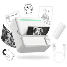 Mini Impresora, Impresora Térmica Portátil sin Tinta, Para Imágenes, Fotos, Notas de Estudio, Diarios, DIY, Compatible con iOS & Android - Multicolor - Ver 2