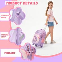 3pcs Tas Ransel Anak Perempuan dengan Tas Selempang, Tas Sekolah Beroda Motif Lucu, Tas Ransel Troli Ringan, Gaya Anak Perempuan untuk Kembali ke Sekolah - Tas koper anak-anak - View 1