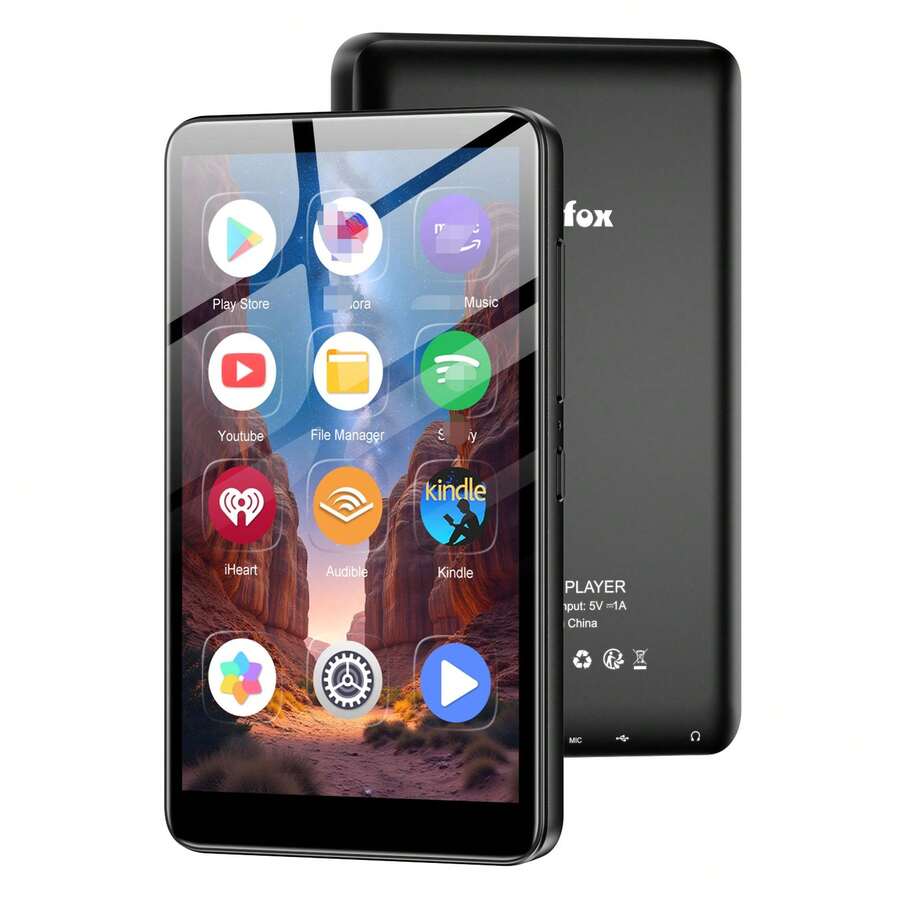Diofox 4.0 吋觸控螢幕 Android 13 MP3 播放器 3+32GB,藍牙 WiFi 兒童音樂 MP4 播放器,支援 Spotify Music、Deezer,可擴充至 512GB,黑色 - 查看 1