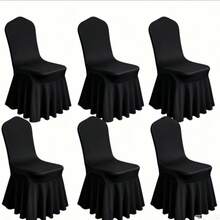 1/6pcs Solid Color Milk Silk Long Dress Style Chair Covers, Washable, Highly Elastic, Easy To Stretch, Suitable For Various Occasions Furniture Protection, Such As Parties, Weddings, Banquets, Events, Catering And Celebrations - Multicolor - View 12