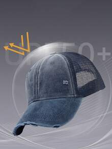1pc Unisex All-Season Distressed Washed Casual Baseball Cap, Korean Style Soft Top Sun Hat, Dad Hat, Trucker Hat, Suitable For Daily Wear - Multicolor - View 7