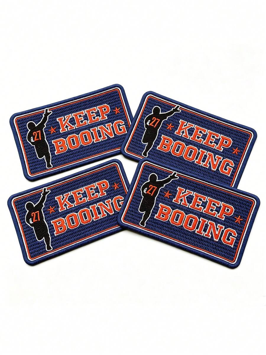 1 pieza/2 piezas/3 piezas/4 piezas Parche Keep Booing 27 Houston Béisbol Deporte Bordado Termoadhesivo - Multicolor - Ver 1