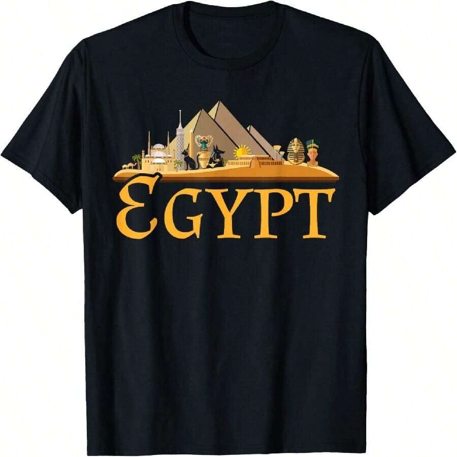 Pyramids Egypt T-Shirt - Black - View 1