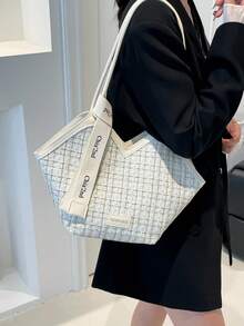 Dedoo Textured New Handbag European And American Style Versatile Shoulder Bag Fashion Style (Scarf Pattern, Style And Color Randomly Shipped) - White - View 4