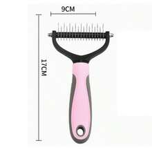 2-In-1 Pet Grooming & Deshedding Brush Set - Stainless Steel Dematting Comb & Deshedding Tool - Professional Pet Grooming Tool, Suitable For Long And Short Hair Pets - Effectively Removes Undercoat - Ergonomic Non-Slip Handle - Multicolor - View 14