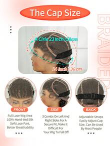 A ANYTIME Peluca de Dreadlocks Largos Africanos de Moda Trenzados a Mano de Encaje Completo de Alta Gama - Negro - Ver 10