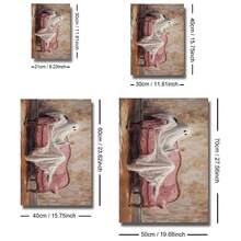 1pc Framed/Unframed Vintage Ghost Cocktail Funny Canvas Poster Spooky Halloween Bar Cart Kitchen Wall Art Print Pink Academia Decor Retro Painting For Dining Room,Living Room,Bedroom,Modern Home Decoration - A - View 8