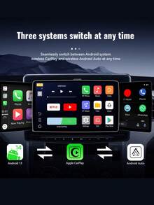 XUDA New Android 14 Wireless CarPlay And Android Auto 3-In-1 Smart Box Quad-Core 2GB RAM+16GB ROM/4GB RAM+32GB ROM Plug And Play Built-In App Support 98% Of Original Wired CarPlay Or Wired Android Auto Cars - Bright Black - View 6