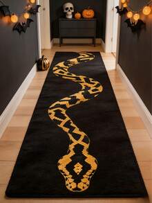 1pc Yellow Snake Pattern Hallway Runner Rug, Long Strip Carpet, Area Rug, Mat, Home Decor, Living Room Area Rug, Living Room Home Decor, Room Decor, Washable Rug, Halloween Gift - Yellow Snake - View 3