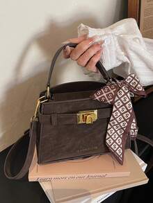 Bolso de mano casual versátil de color bloque de moda mini para mujer - Café - Ver 3