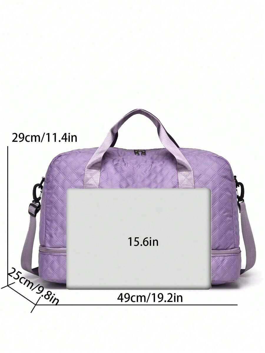 Unisex Solid-Color Travel Bag With Zipper And Separate Multifunctional Compartment For Shoes, Travel Suitcases, Laptop, Lightweight - 紫色 - 查看 1