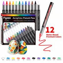 Flysea New Direct Liquid Acrylic Marker Pens, 12-36 Colors Art Fluorescent Marker Set, Opaque Watercolor Pens For Art Students DIY, Back To School - Multicolor - View 14