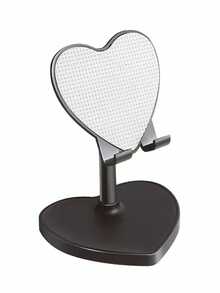 Cute Japanese Style Heart-Shaped Macaron Pink & White Color Smooth Surface 360° Rotating Stable Base Multi-Function Tablet & Phone Stand, Suitable For Live Streaming, Binge-Watching, Video Calls And All-Season Use - A - View 7