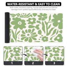 ICasso Desk Mat / XXL Extra-Large Gaming Mouse Pad - Non-Slip, Stitched Edges, Suitable For Office And Gaming (Green Floral Design) - Mouse Pad - View 3