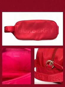 Bright Red BURBERRY Mini Bag Wide Strap Large Capacity Multi-Functional Commuter Street Shoulder Wash Bag BURBERRY-GIFT-6 - Red - View 5