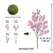 4.27-7.22英尺人造粉色櫻花樹,適用於客廳、臥室、陽台、花園,攝影道具、家居裝飾、婚禮、情人節、畢業季節日裝飾,免維護室內外裝飾 - 彩色 - 查看 17