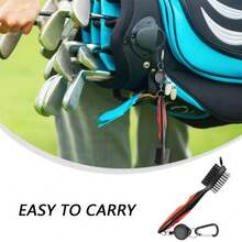 1/2pcs Double-Sided Golf Club Cleaning Brush With Retractable Hook, Portable Golf Course Accessory, Multi-Function Ball Brush, Golf Sports Accessory, Outdoor Sports Equipment, Golf Gift - One Size Fits All - View 10