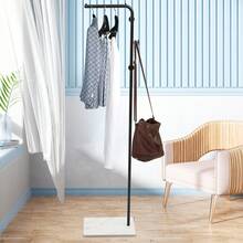 Garderobenständer, freistehender Garderobenbaum, Metallgarderobe, Flurbaumgarderobe, L-Form Garderobenleiste mit 3 Aufhängehaken für Eingang und Ecke - Schwarz - Übersicht 2