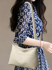 Fashion Pu Leather Shoulder Bag Women Large Capacity Casual Crossbody Bags 2026 New Style High-End Feeling Middle-Aged - White - View 8
