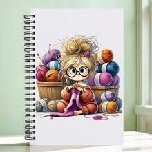 Cuco ma soprattutto colleziono tessuti - Taccuino a spirale con design vintage di macchina da cucire con motivi floreali e rocchetti di filo, carta da scrivere a righe, ideale per scuola, ufficio, diario, regalo per appassionati di cucito, forniture scolastiche - Multicolore - Visualizzare 4