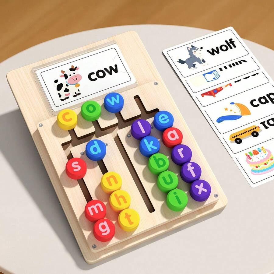 1套單字拼寫與定位玩具，兒童教育玩具，專注於單字學習、邏輯思考訓練與空間想像力