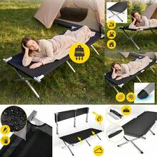 Outdoor Portable Folding Camping Cot, Black And Green Dual Color Options, Simple Folding Bed For Camping And Napping - Black - View 12