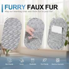 2-Leg Bean Bag Chair, Giant Bean Bag Chairs For Adults, Large Bean Bag Chairs With Memory Foam Filling, Large Bean Bag Chairs With Plush Cover - Gray - 淺灰色 - 查看 6